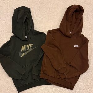 Nike Kids Hoodies - Olive Green & Brown